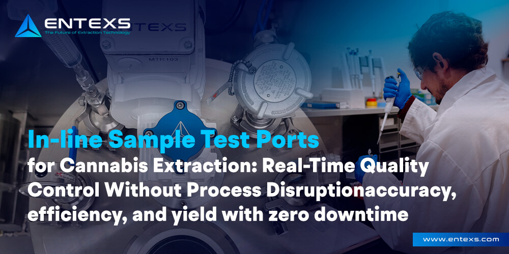 in-line sample test ports enable real-time sampling under vacuum in cannabis extraction systems—boosting accuracy, efficiency and yield with zero downtime